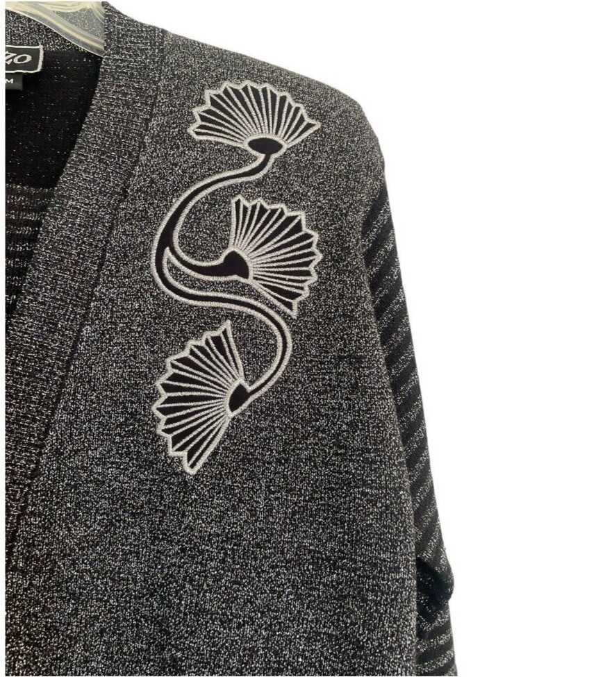 Vintage TERAZZO Metallic Fan Accent Pullover Lightweight Acrylic Sweater Size M
