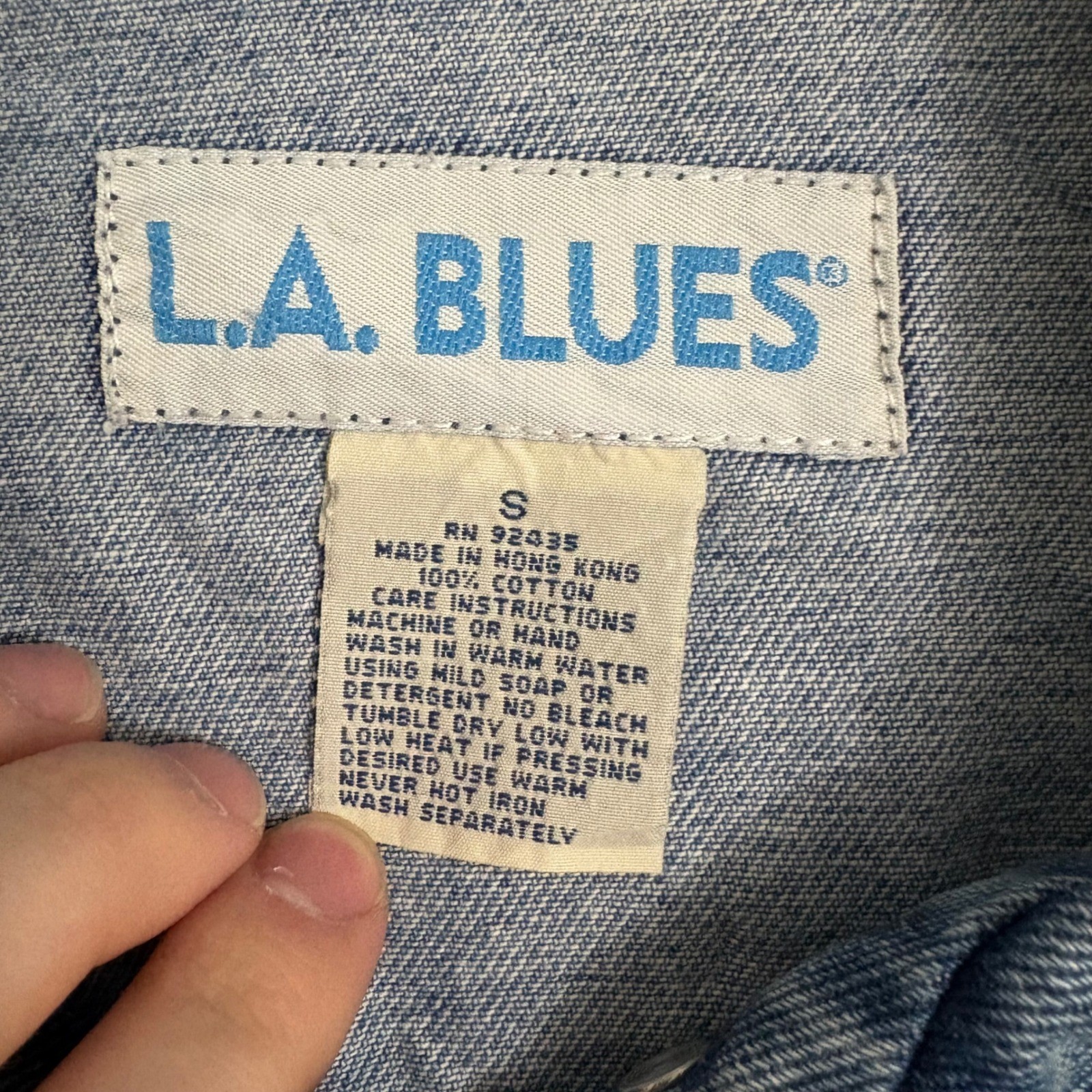 Vintage LA Blues Womens Small Light Wash Cotton Denim Trucker Jacket