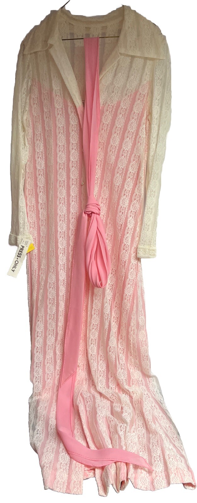Bill Tice Vintage Pink Lace Bath Robe
