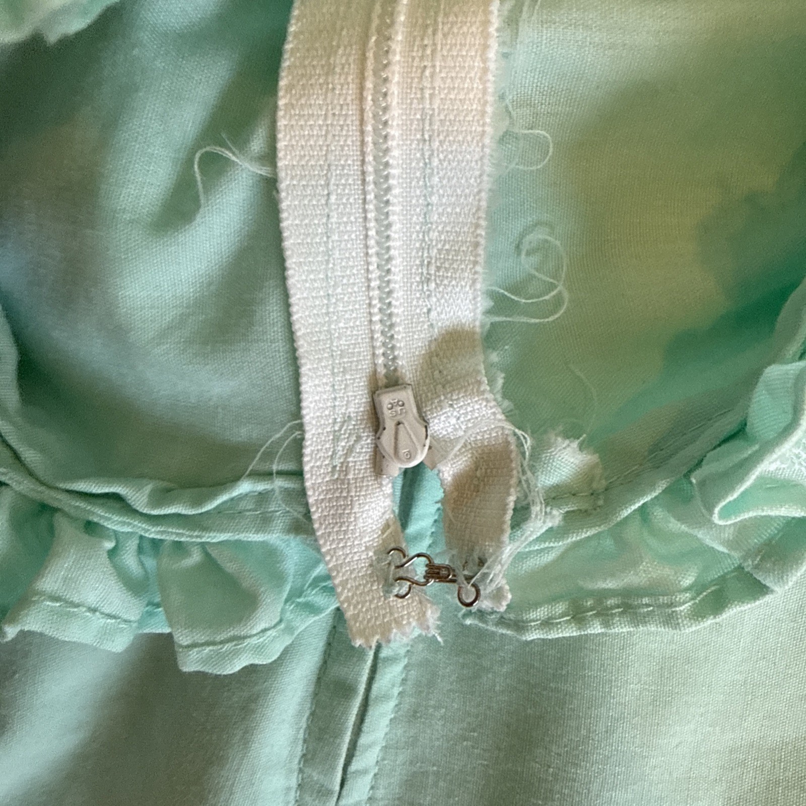 Vintage Large Square Dance Dress Mint Green Lace Prairie Western Cottagecore