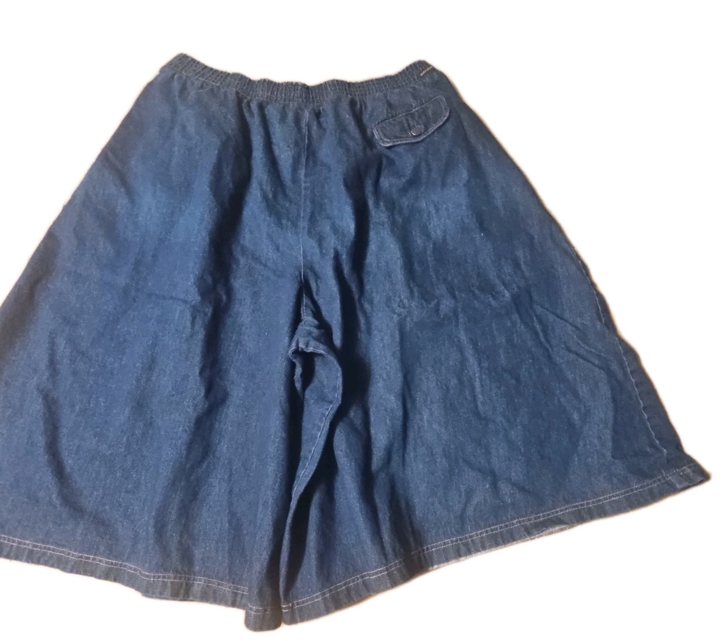 VTG Sasson Plus 38/24W Blue Denim Wide Leg Culottes Gauchos.Super High Rise