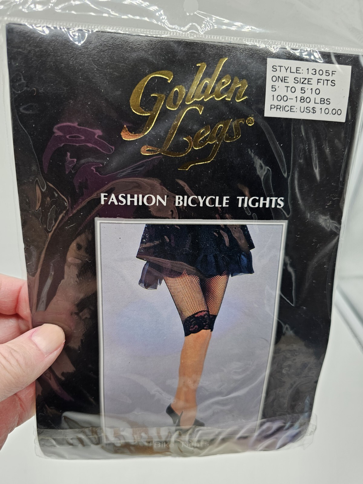 Golden Legs fashion bicycle tights white ’ to 5’10” style 1305F Vintage 1990’s