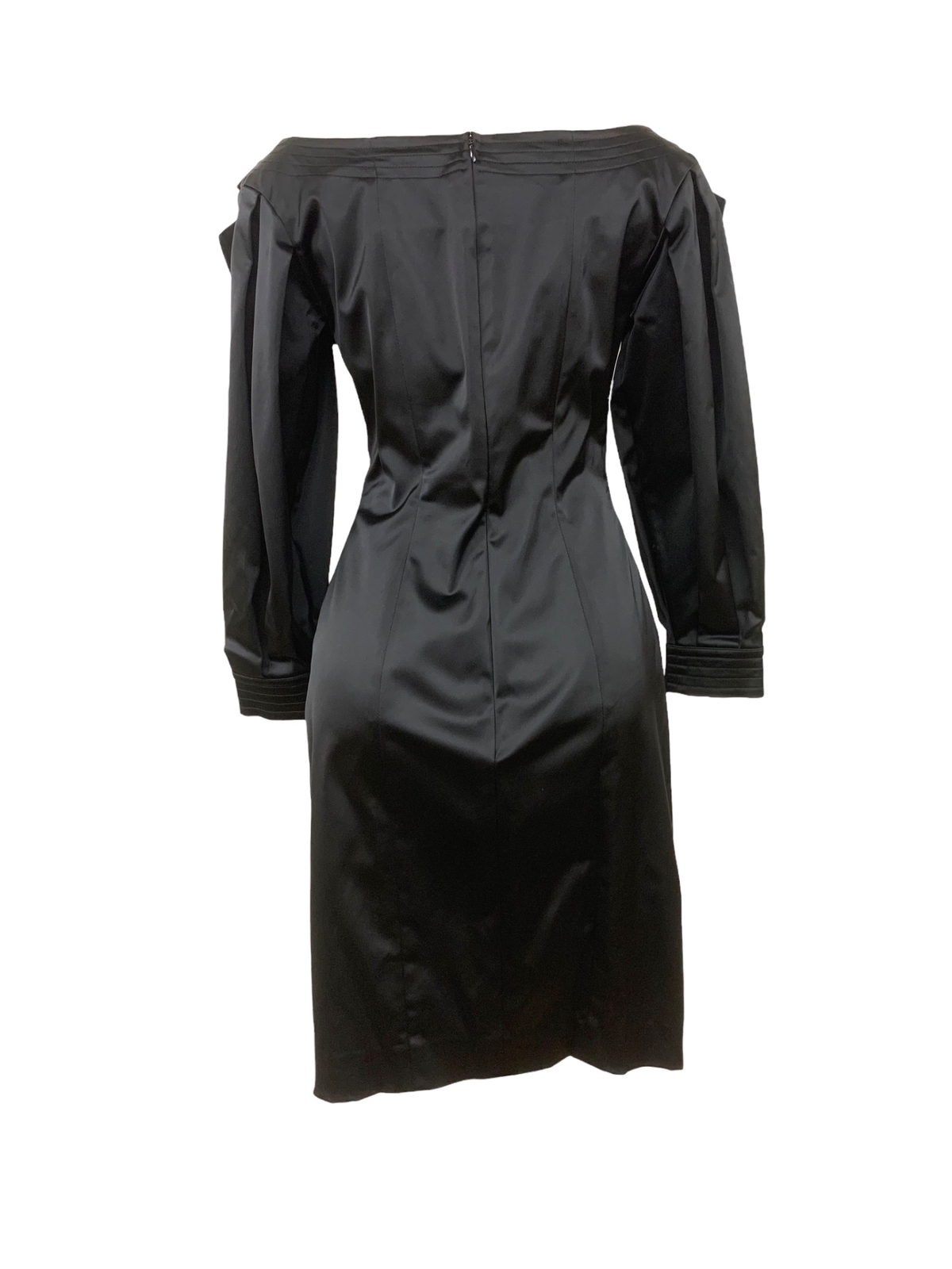 Vtg Vintage 1990s 1990s Henri Bendel Cold Shoulder Bow LBD Black Cocktail Dress