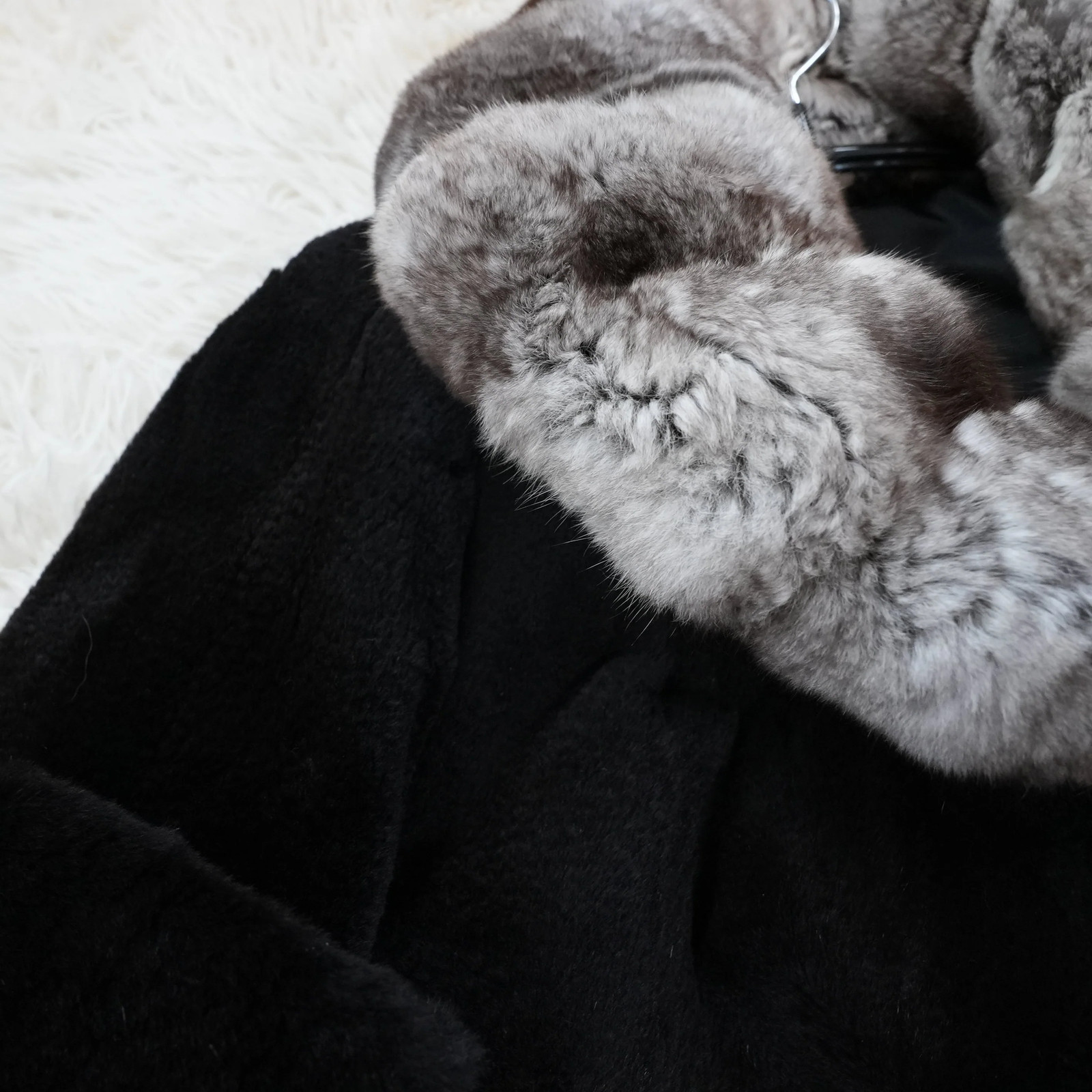 Shaved Mink and chinchilla Trim Coat – Genuine Vintage Fur From Japan