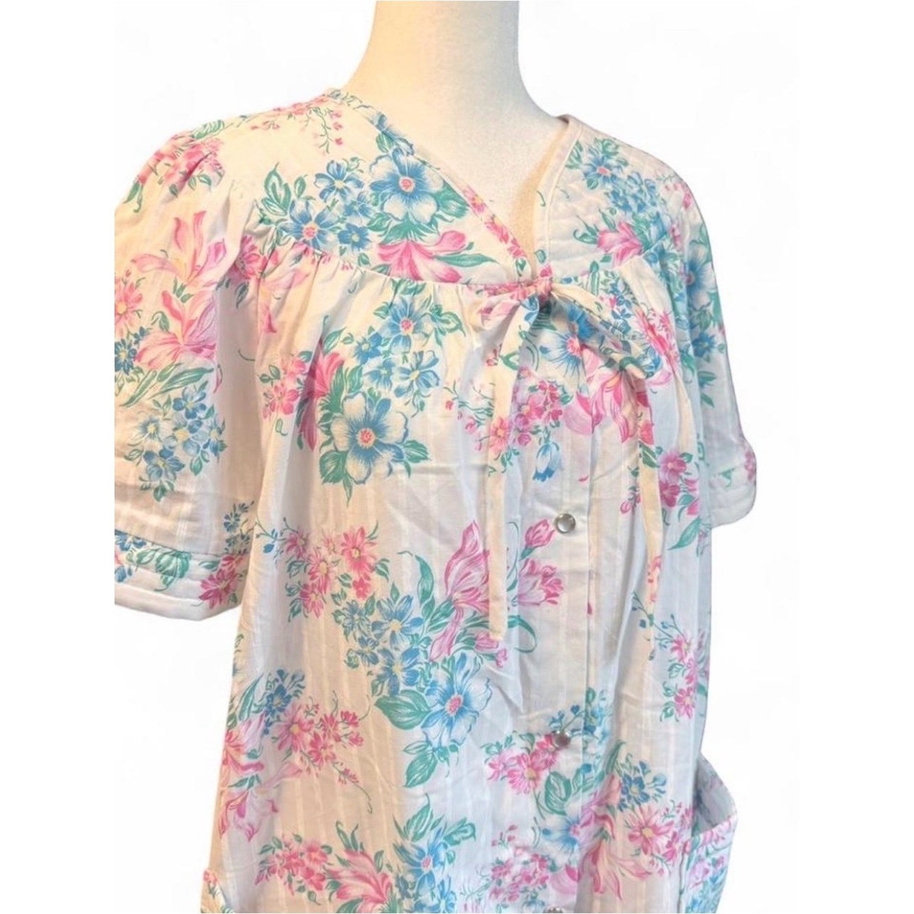 Vintage Floral House Dress Pastel Cottagecore Grandma Chic Mumu