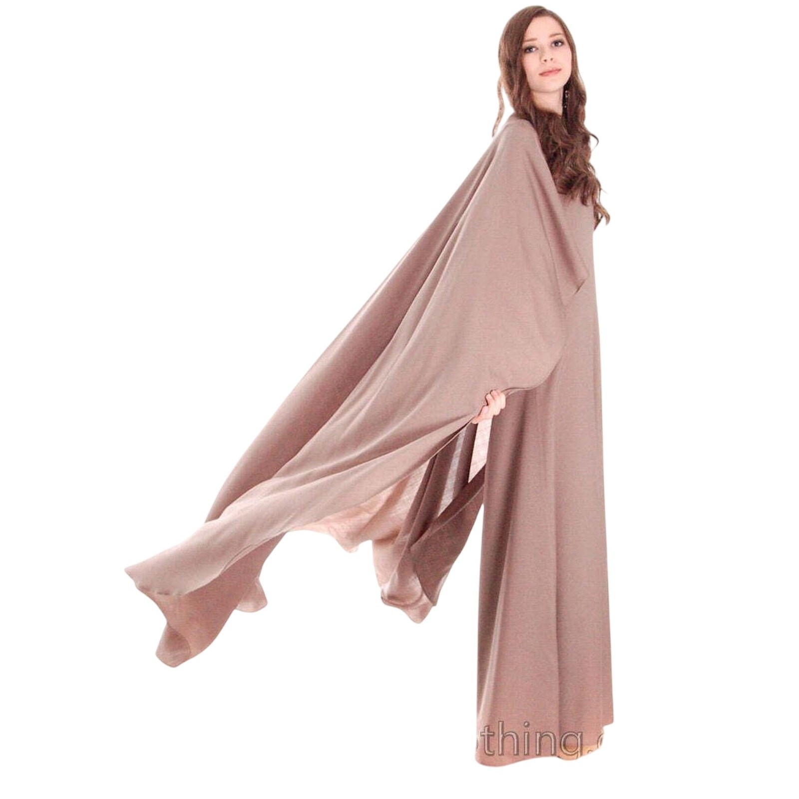 Vuokko VTG 70s Black Wool Voile Designer Gown w/ Full Circle Cape Dress Sz 38 S