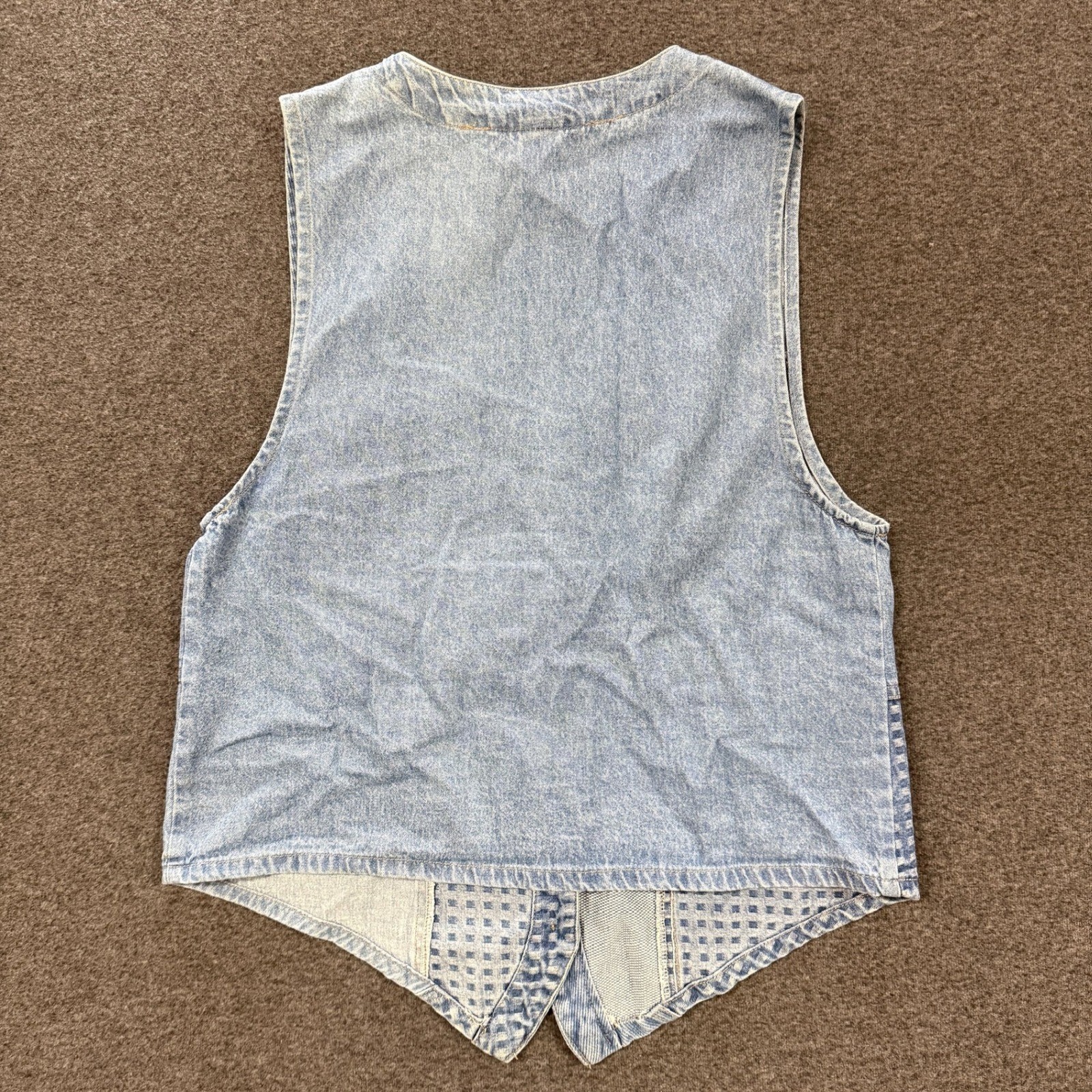 90s Stampede Patchwork Denim Vest Womens Small Blue Good Corduroy Western 1895