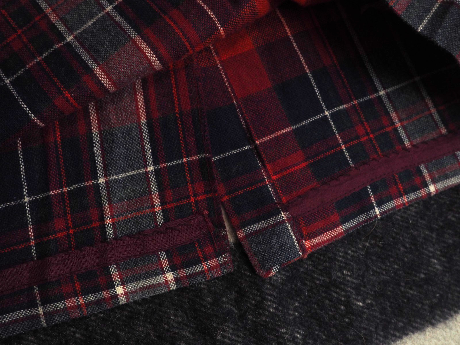 VTG 70s Bobbie Brooks Red Blue Plaid Wool Blend Boho 27W Cottage Ivy Skirt Women