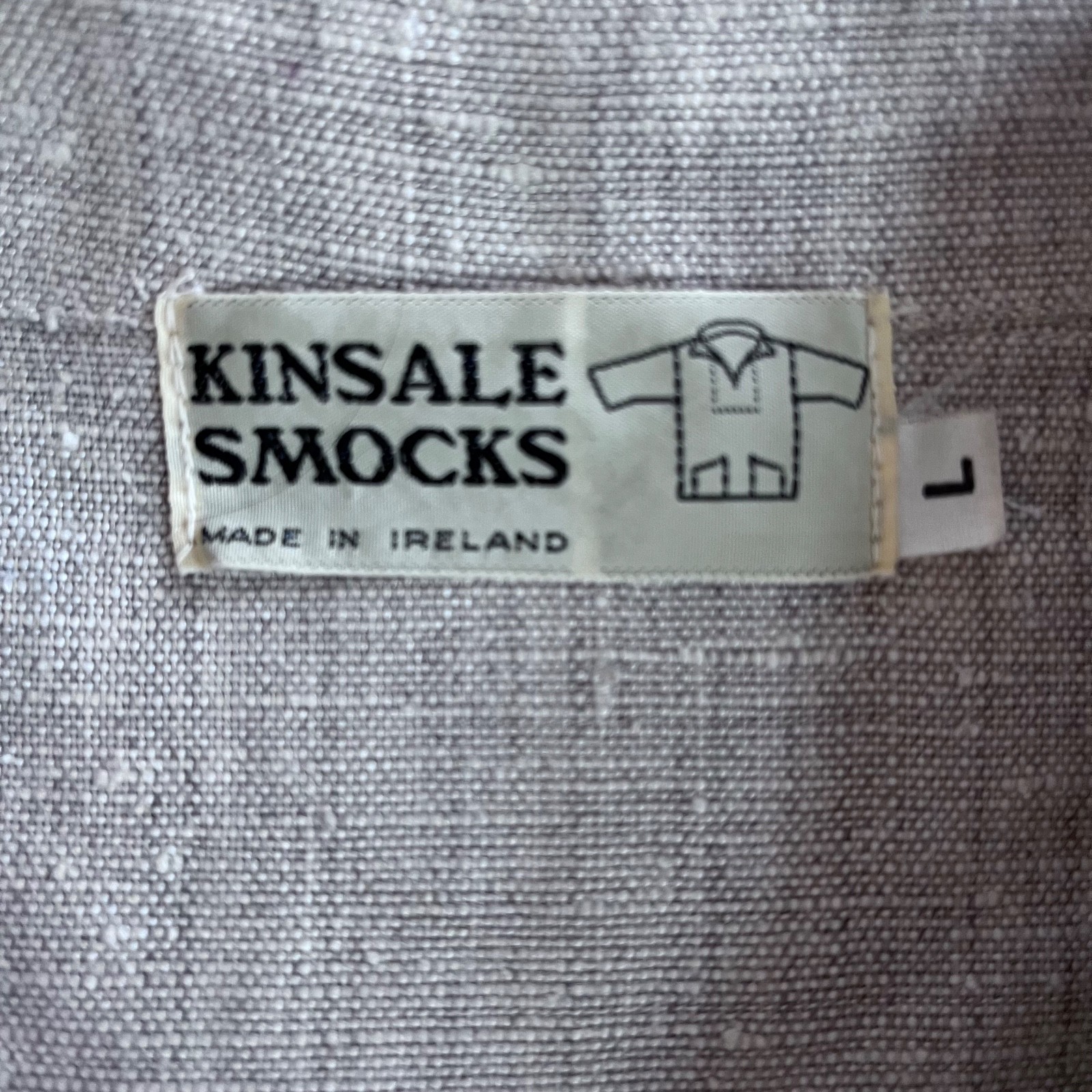 RARE Vintage 70s KINSALE SMOCK Moygashel 100$ Linen Fisherman Top Sz L
