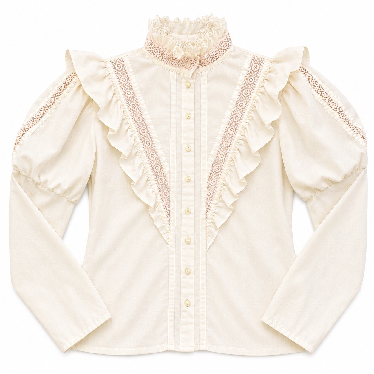 Vintage Jessica’s Gunnies Prairie Victorian Lace Ruffle Cottagecore Blouse 9