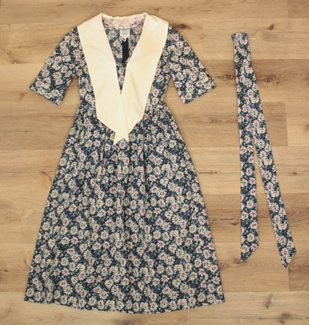 VTG 80s 90s Lot of 3 Laura Ashley Floral Sailor Neck Maxi Dresses XS/S Dress Lot