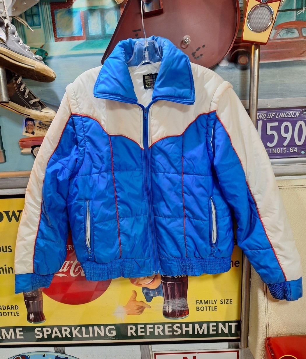True VTG Mid-century 1970s 80s Brite N Sassy Puffer Ski Jacket Vest Snow Bunny L