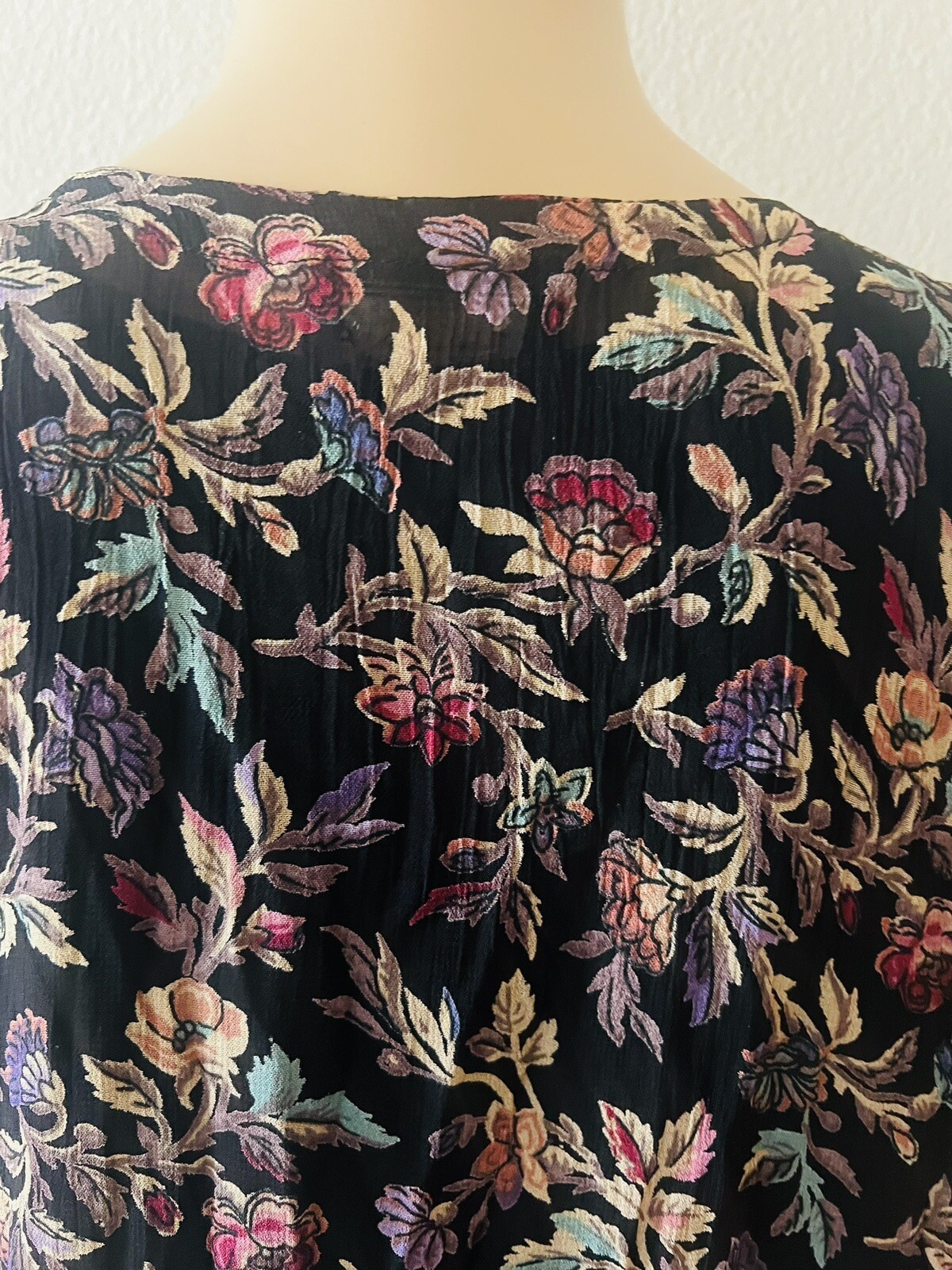 MINT Beautiful VTG Starina Floral Maxi Dress Cottagecore Whimsical Goth Medium