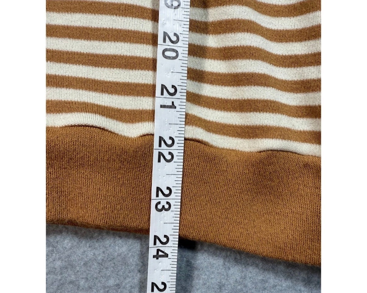 VTG JCPenney Striped Sweater Elbow Patch Brown White Preppy Japan L 70s 80s