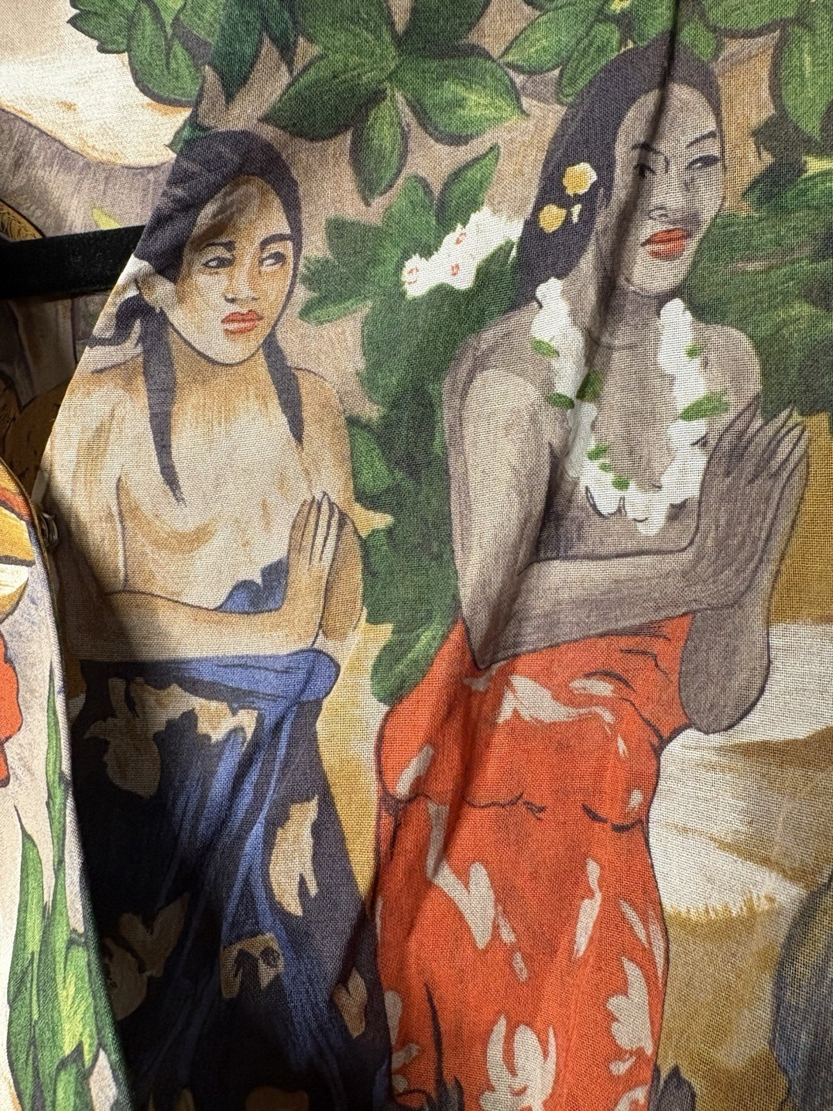 VTG 2 Pc Women’s Outfit Paul Gauguin Tahiti Art Print EUC RARE 36/24” 2XS/S
