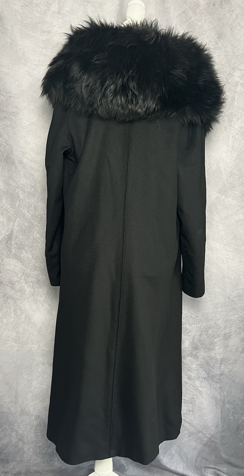 Vintage Early-Mid 1930’s Fuller-Cobb Davis Fur Collar Black Wool Structured Coat