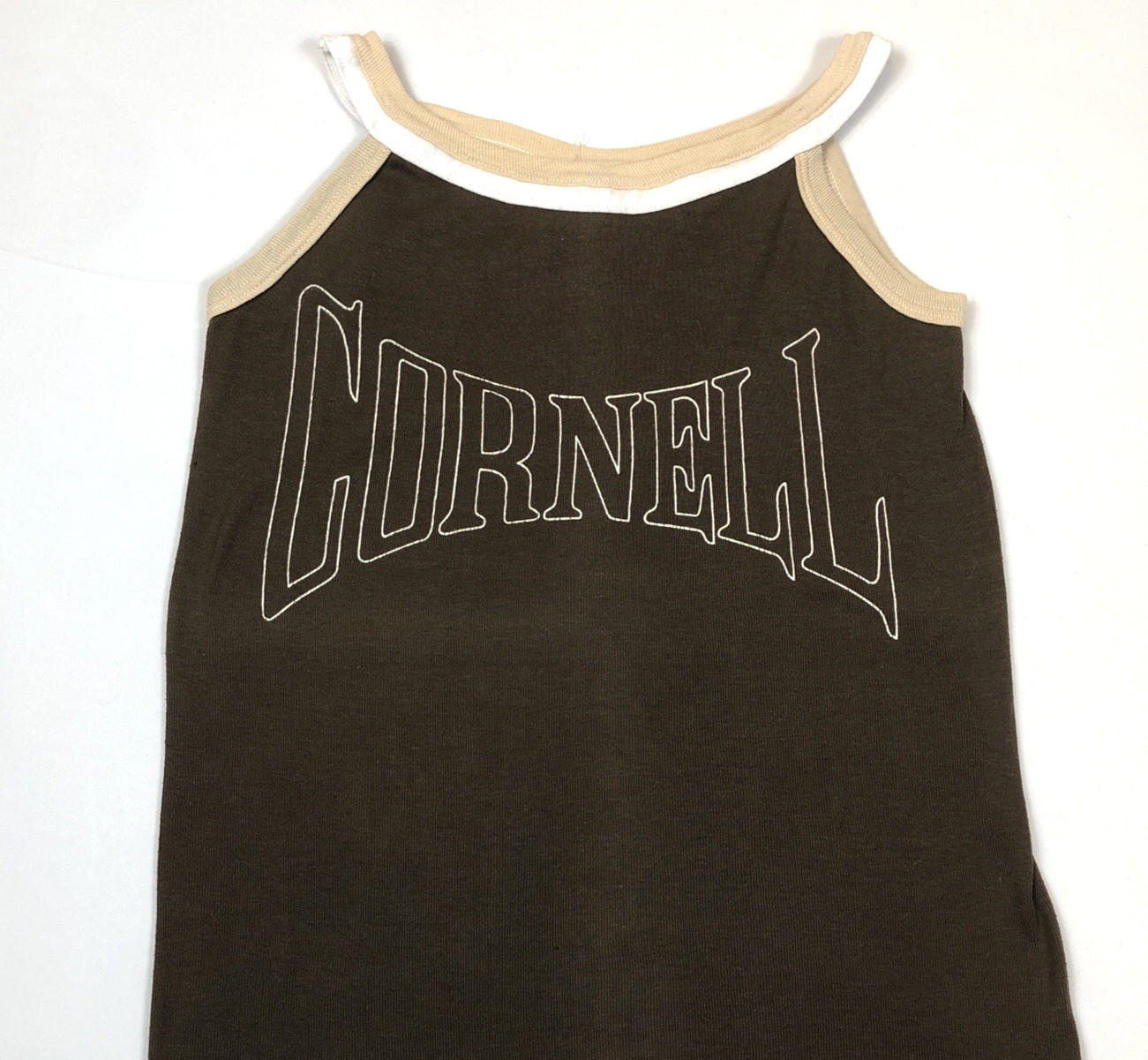 Vintage Collegiate Pacific Womens Cornell College Brown Tank Top Misses Medium