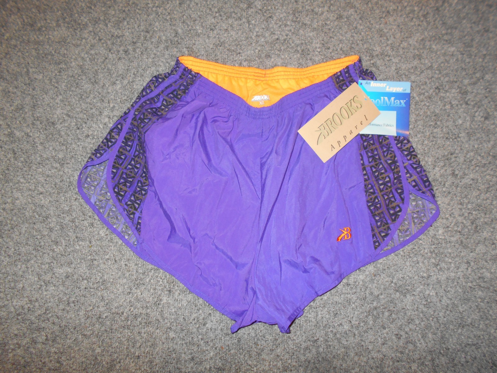 BROOKS NEW! W/TAGS VTG 90’S WOMENS XL JAVA SPLIT PURPLE FLASH RUNNING SHORTS