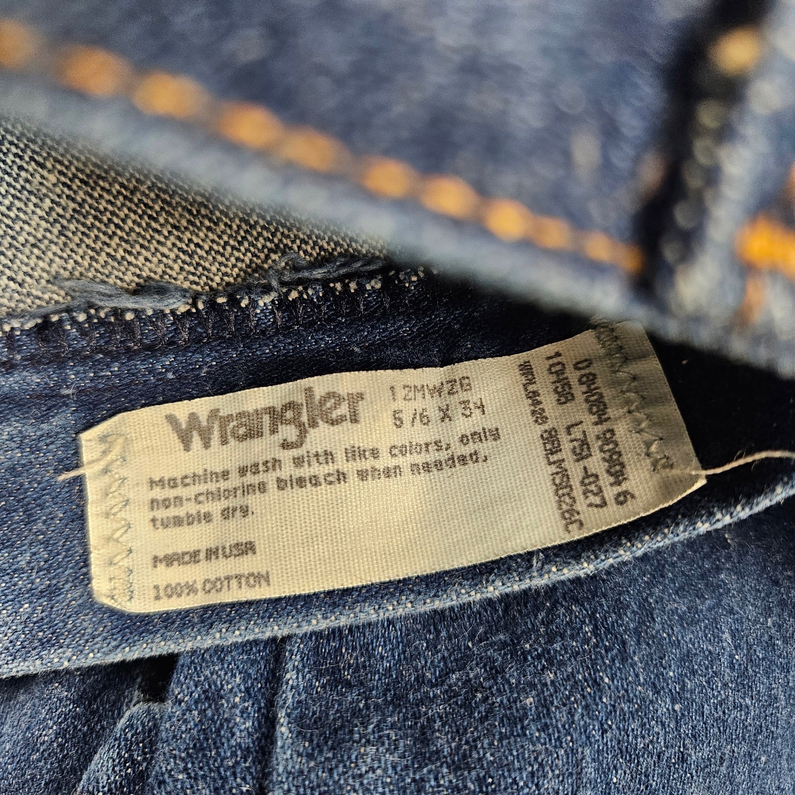 Wrangler 12MWZG Vintage High Waisted Western Jeans Made in USA Blue 5/6 x 34
