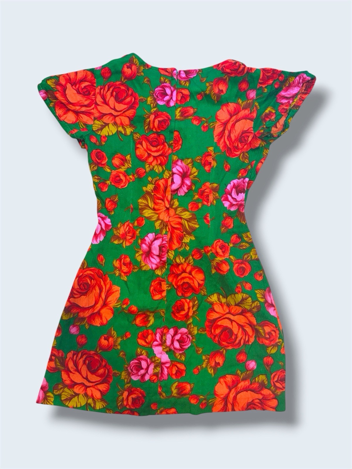 Vintage 1960s Corset Mini Dress Women’s Size S Lace Up Floral Mod Go Go