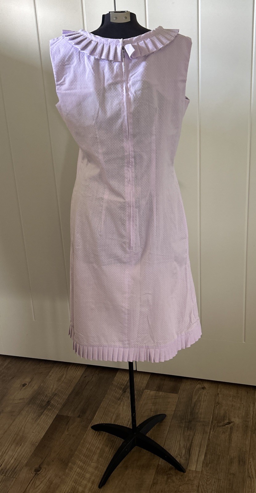 Vintage 1960’s Shaker Square By Bill Sims Pale Lavender Dotted Swiss Dress