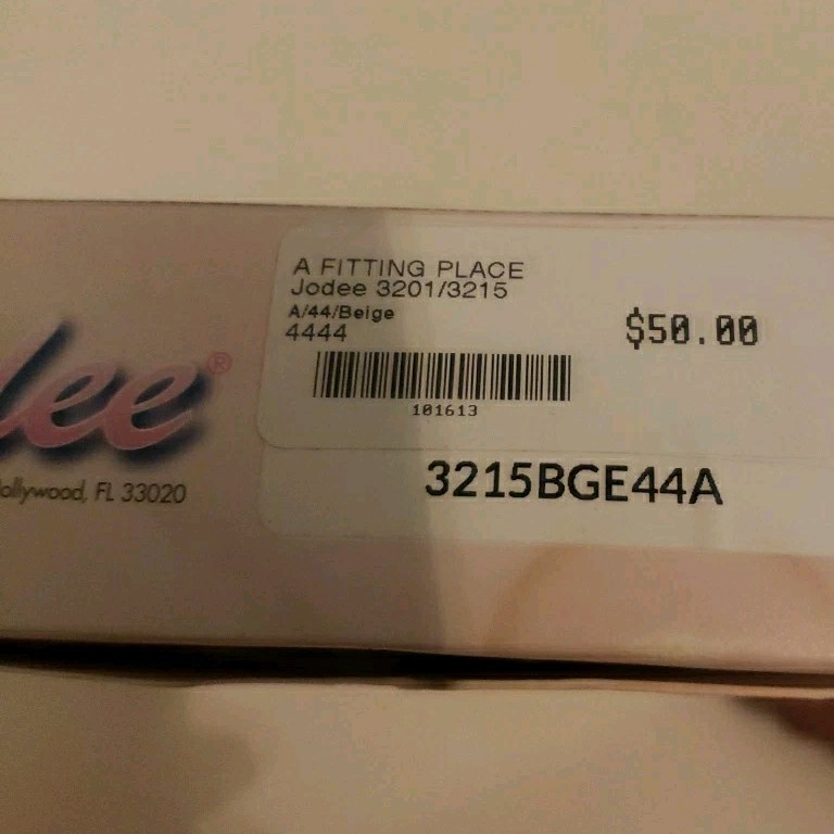 New Jodee Surgical Style 3215 Post Mastectomy Bra Beige w/Pockets USA-MADE 44A