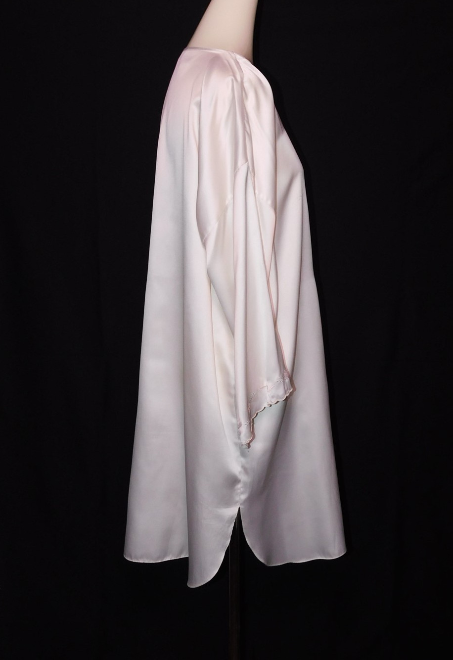 Vintage Women’s Etienne Pink Satin Embroidery Loungewear Nightgown Sz L