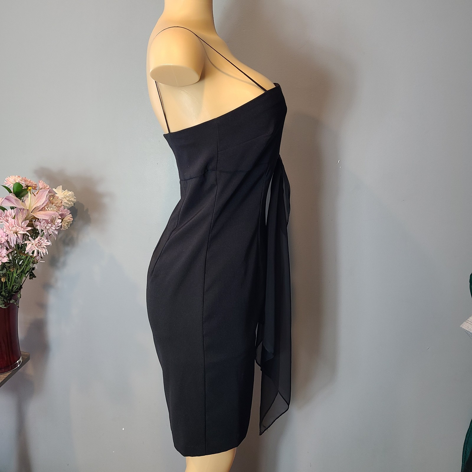 Vtg 90s Y2K Fairy Babydoll Dress Sz 10 Black Whimsigoth Wedding Guest Grad