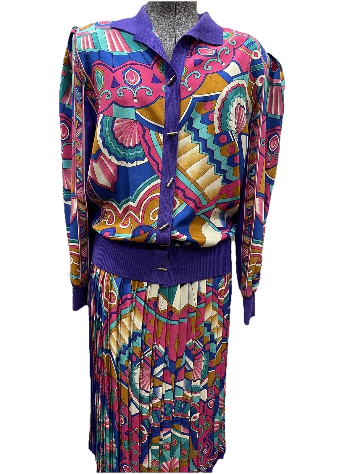 Robert Jansen Designed By Eva For Neiman Marcus 2 Piece Skirt Set 1980s VTG
