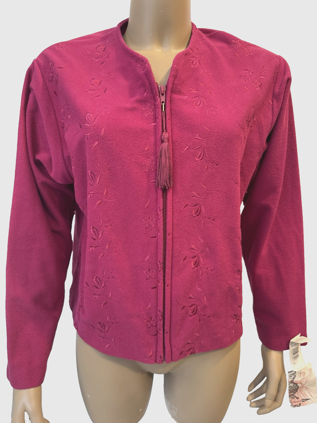 VTG Shadowline Bed Jacket Robe Embroidery Details NOS w/Tag 80’s Cottagecore S/M
