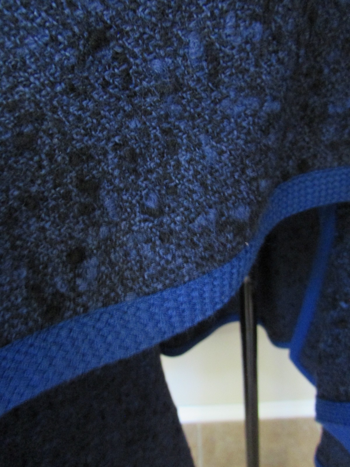 VTG 70’s Yves Saint Laurent Rive Gauche Blue Wool Cape Coat Made in France Sz 38
