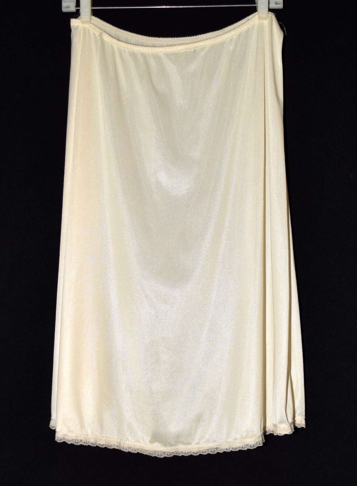 Vintage Greenco Maid Cream Nylon Tricot Small Lace Border Half Slip Size M USA