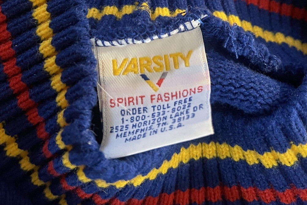 Vintage UCA 1980’s Varsity Spirit Fashions Cheer Sweater Made in USA Size 36