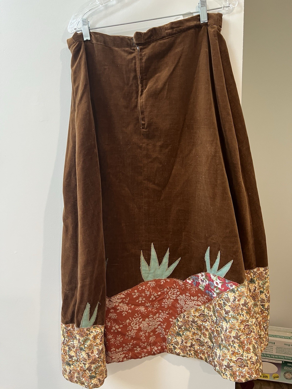 Vintage 1968 “Mountain Artisans” Velvet Patchwork Maxi Skirt One of a Kind
