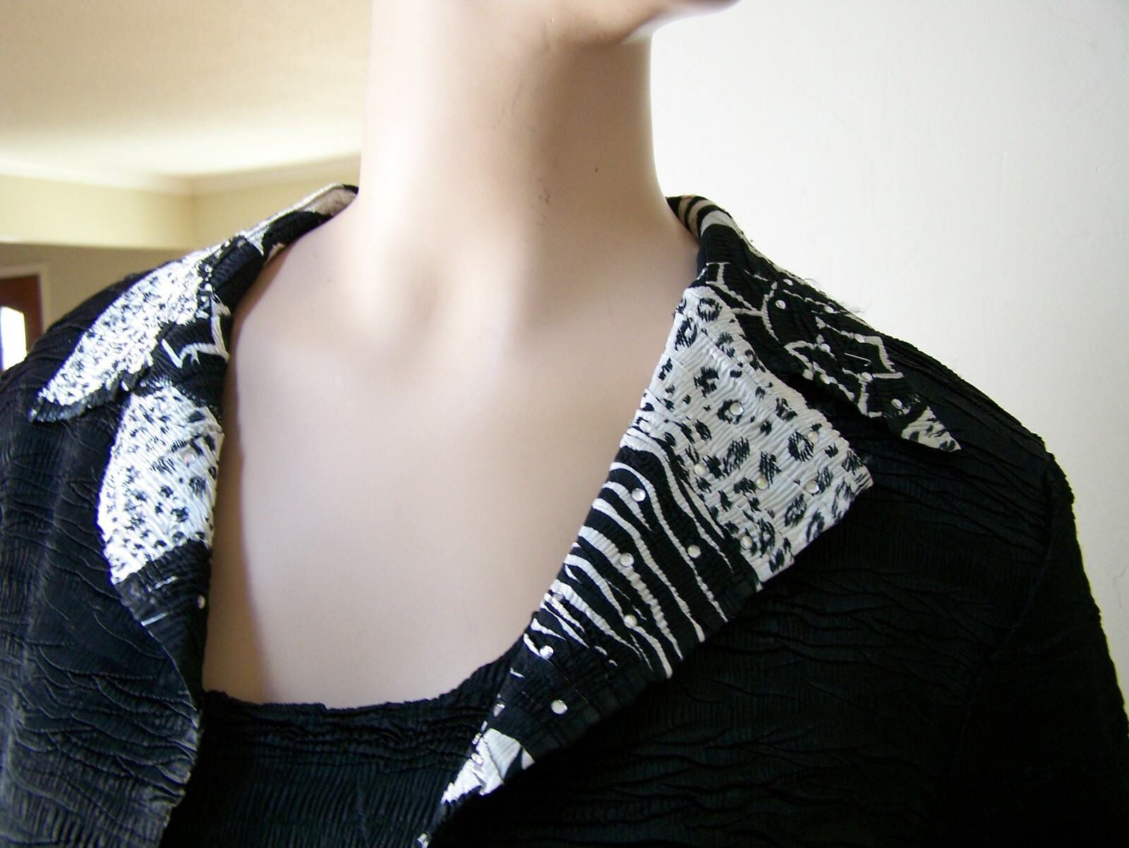 ALBERTO MAKALI 2 PIECE BLACK JACKET SHELL SET KRINKLE POLYESTER BLEND LARGE L