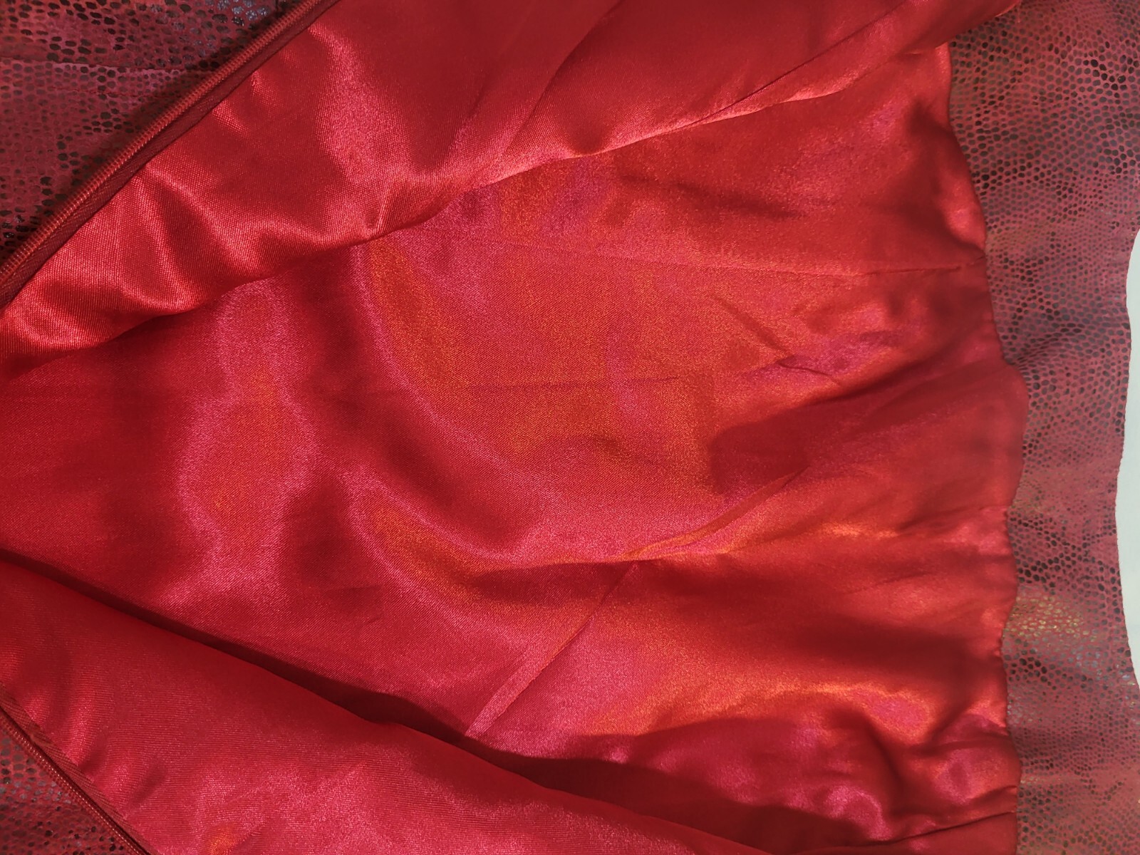 VIntage 80s Red Leather & Satin Snakeskin Dress By A.M.I Womens L