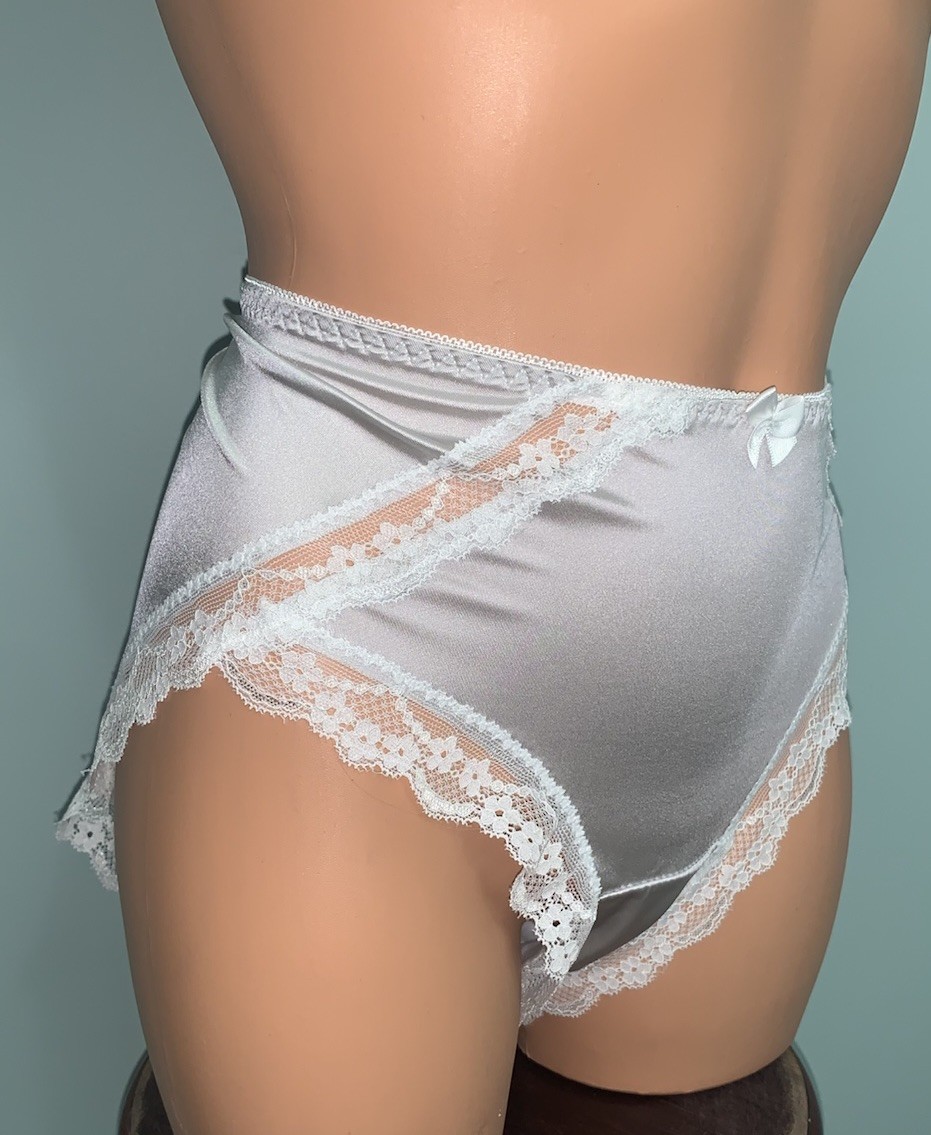 NEW Glossy Secret Stretch Satin 1X Hi Cut Bikini Brief Panties SILKY!! 2nd Skin