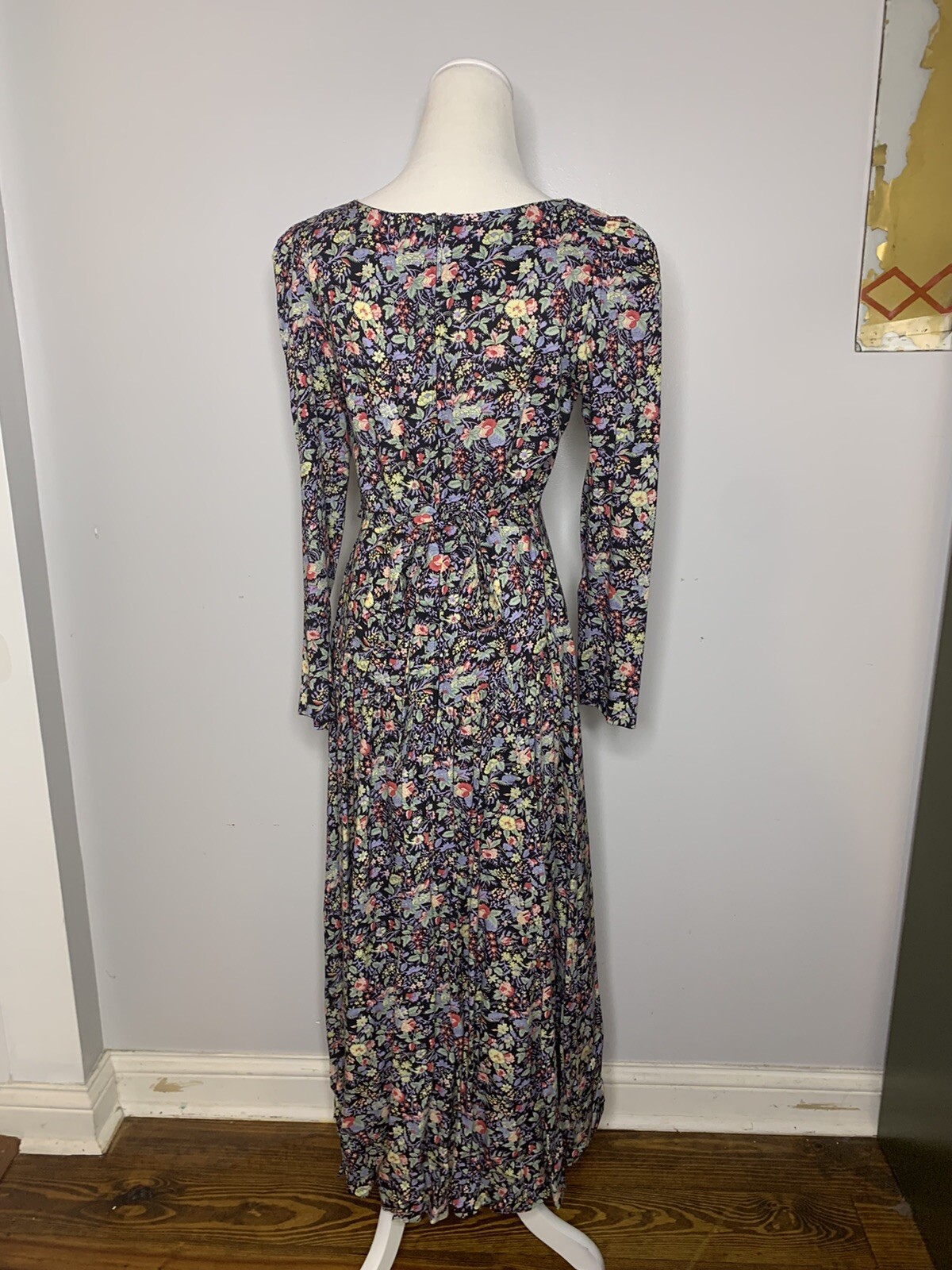 Vintage Dress Misty Lane Floral Lace Long 1990s Size 9/10