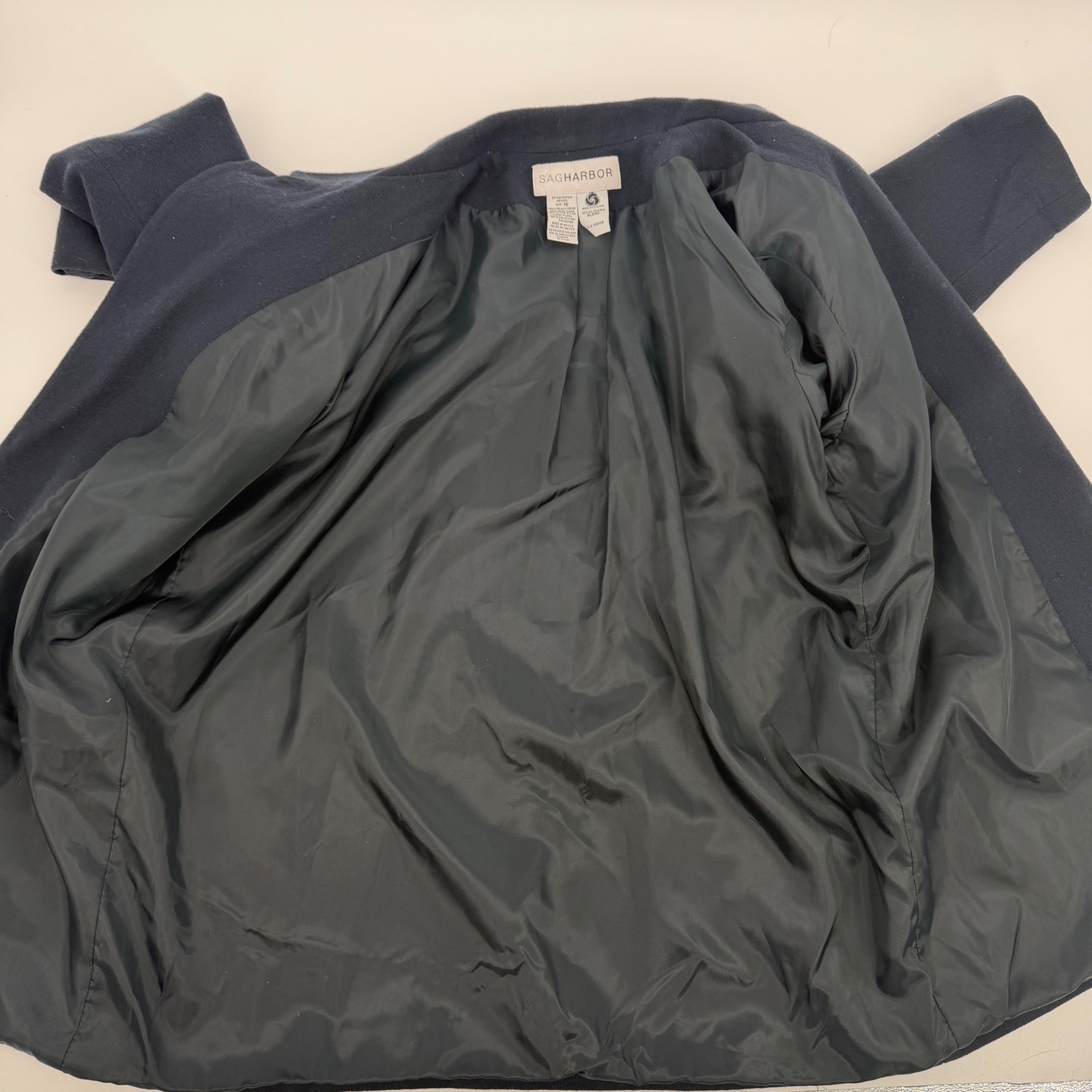 VTG Y2K Officecore Wool Blend Blazer Lot 2 Gray Navy Tailored Jackets 16