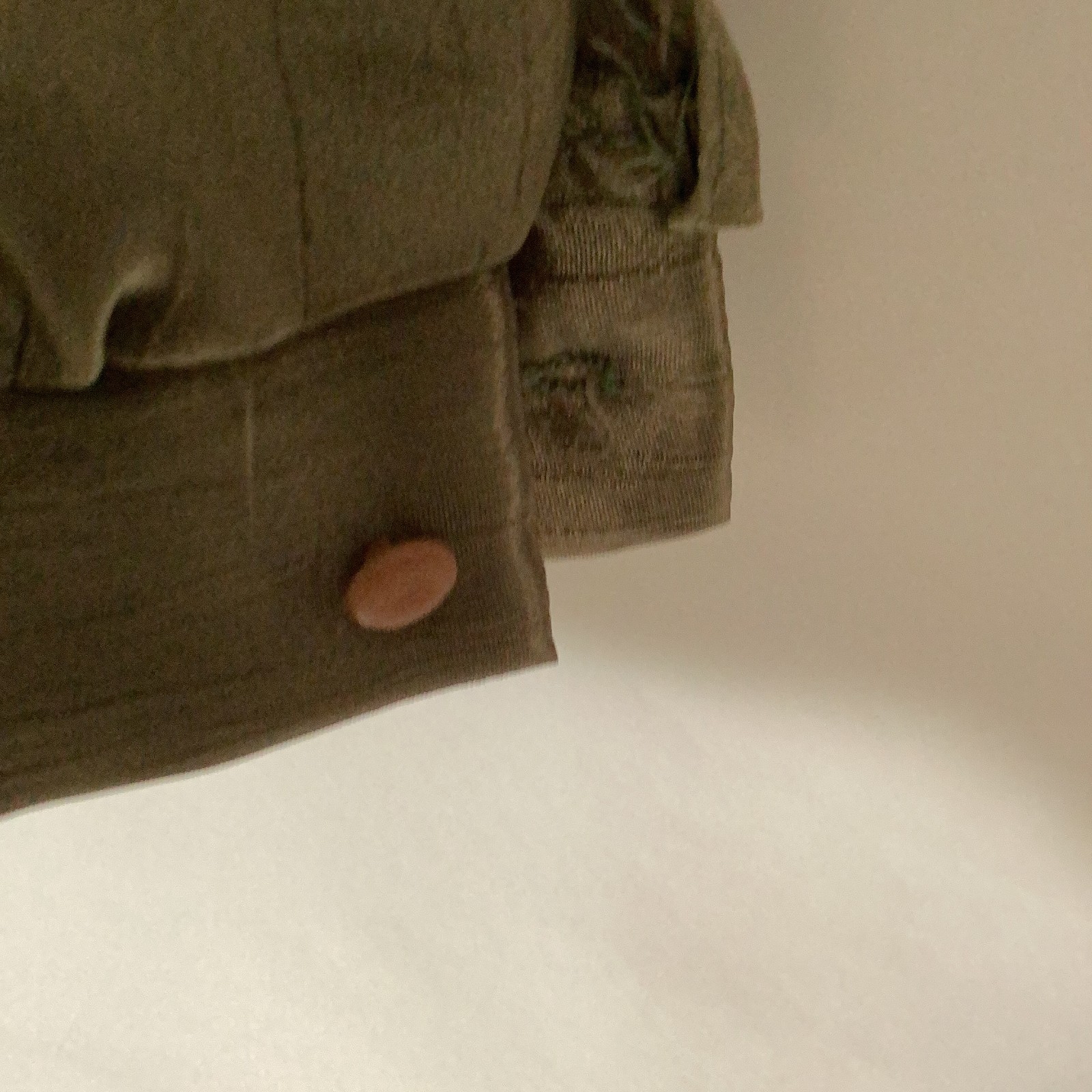 Vintage Joanna Soft Olive Gold Blouse 80s 90s Deep V Notch Lapel Top