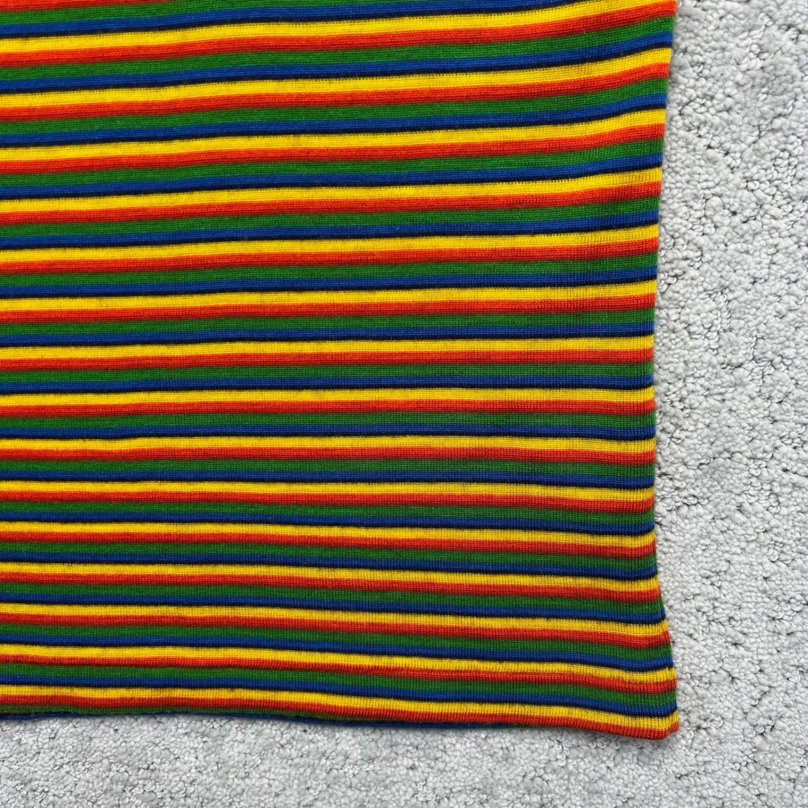 VINTAGE Rainbow Striped Mock Neck Quarter Zip Knit Top Women S? Multi Longsleeve