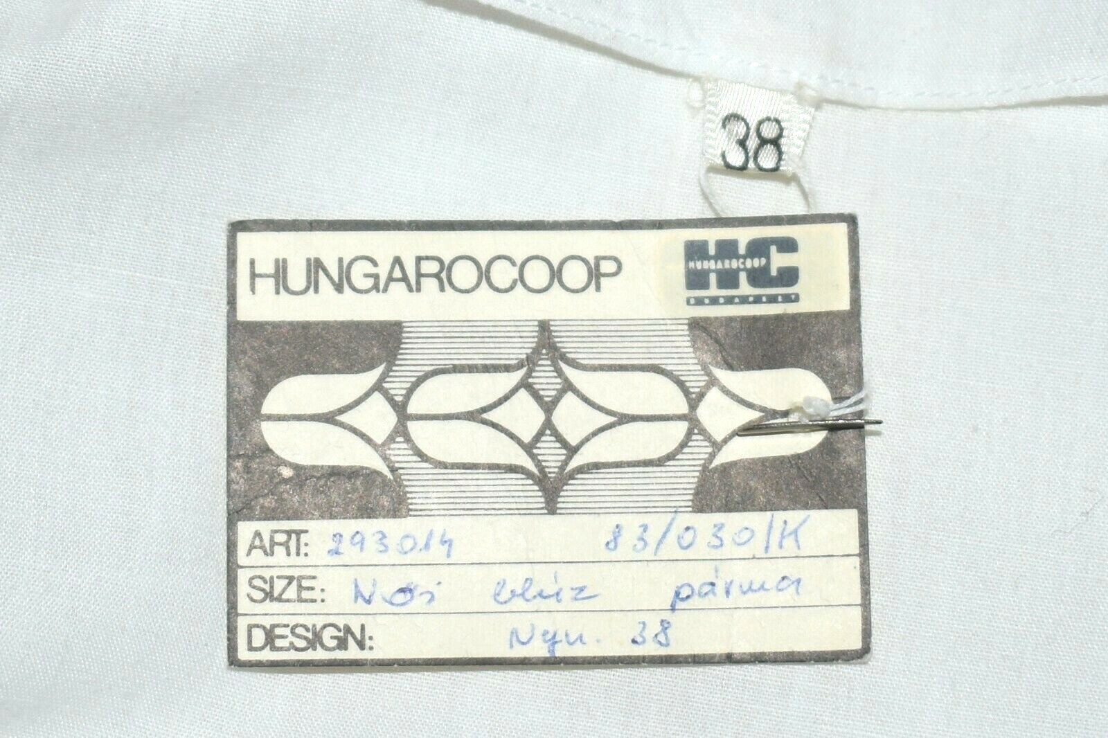 Vintage HUNGAROCOOP Hungarian Folk Embroidered Blouse sz 38 (M) UNWORN w/Tag