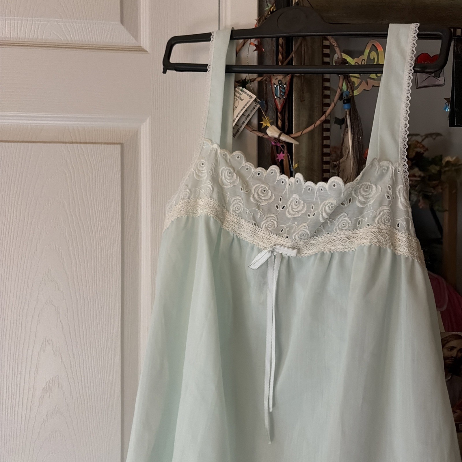 Juli Of Slumbertogs Sz L Nightgown Vintage Nwt Light Blue Poly Cotton Blend