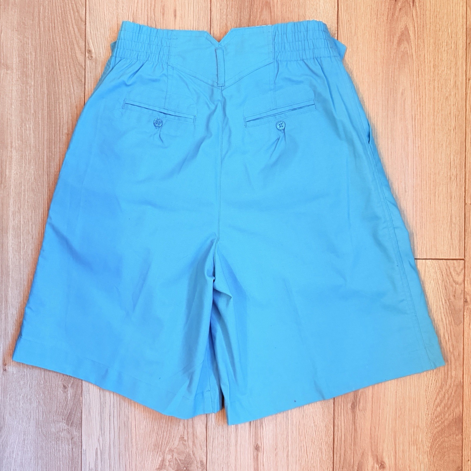 Vintage 90s High Waist Pleated Mom Shorts Blue 26″ Waist American Weekend