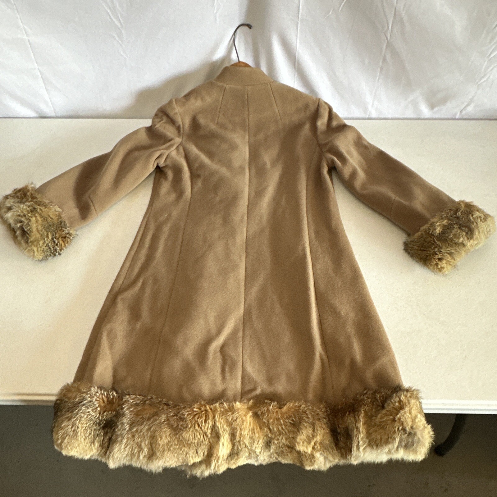 Vintage Lawson Original Camel Hair Fur Lined Coat Small SEE DESCRPT Free Ship