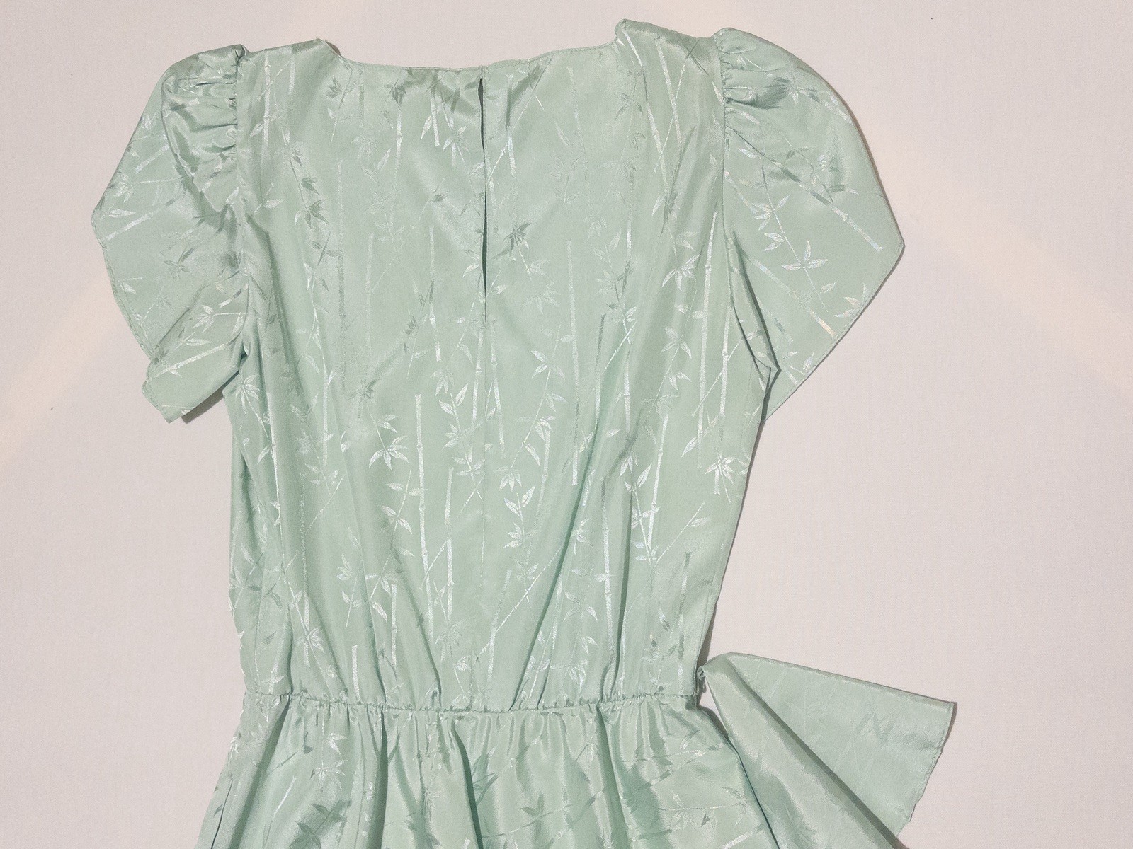 1950’s Handmade Mint Pale Blue Seafoam Green Flare Ruffle Day Dress