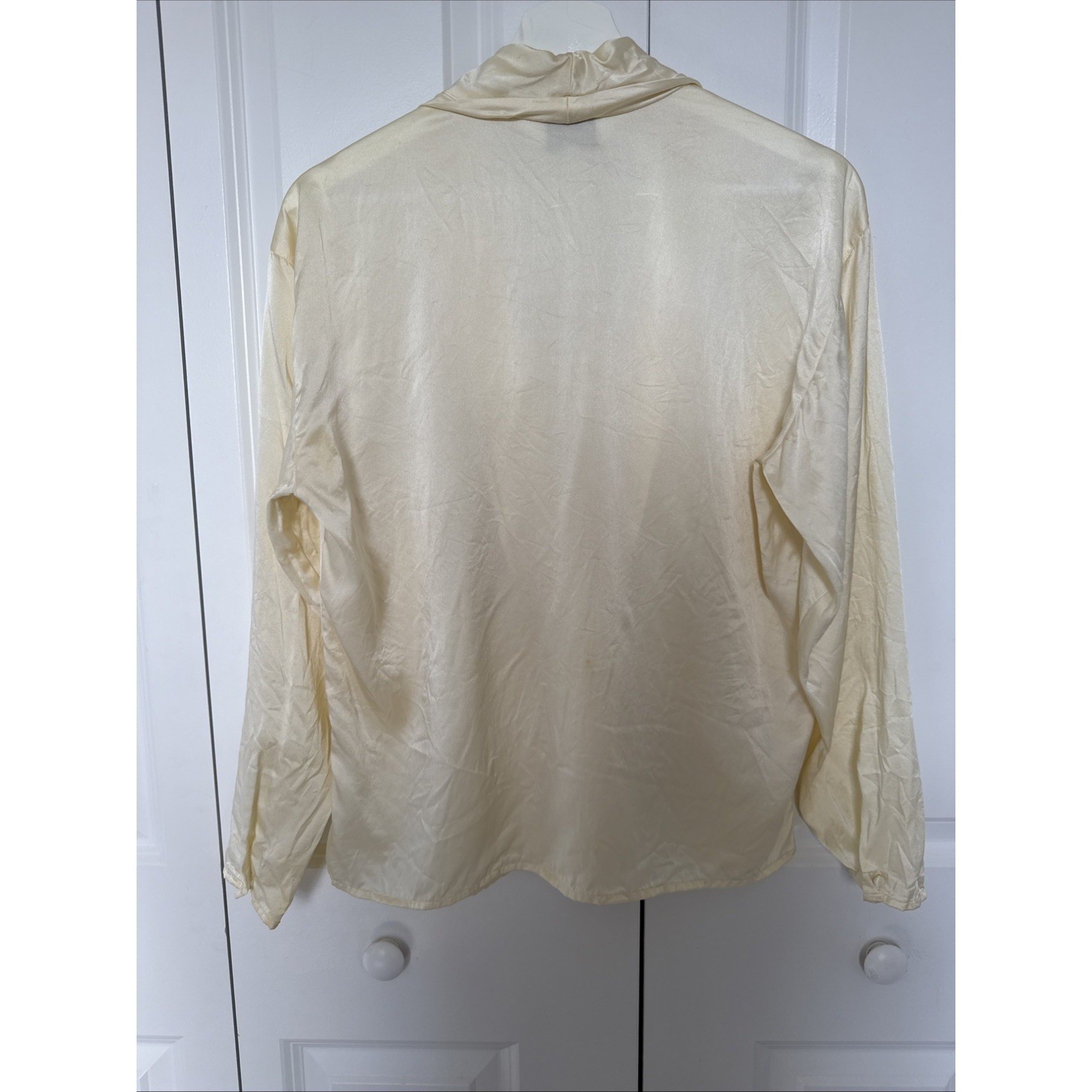 Vintage Alexandria 100% Silk Blouse Cream Ivory Size 6 Luxury Longsleeve