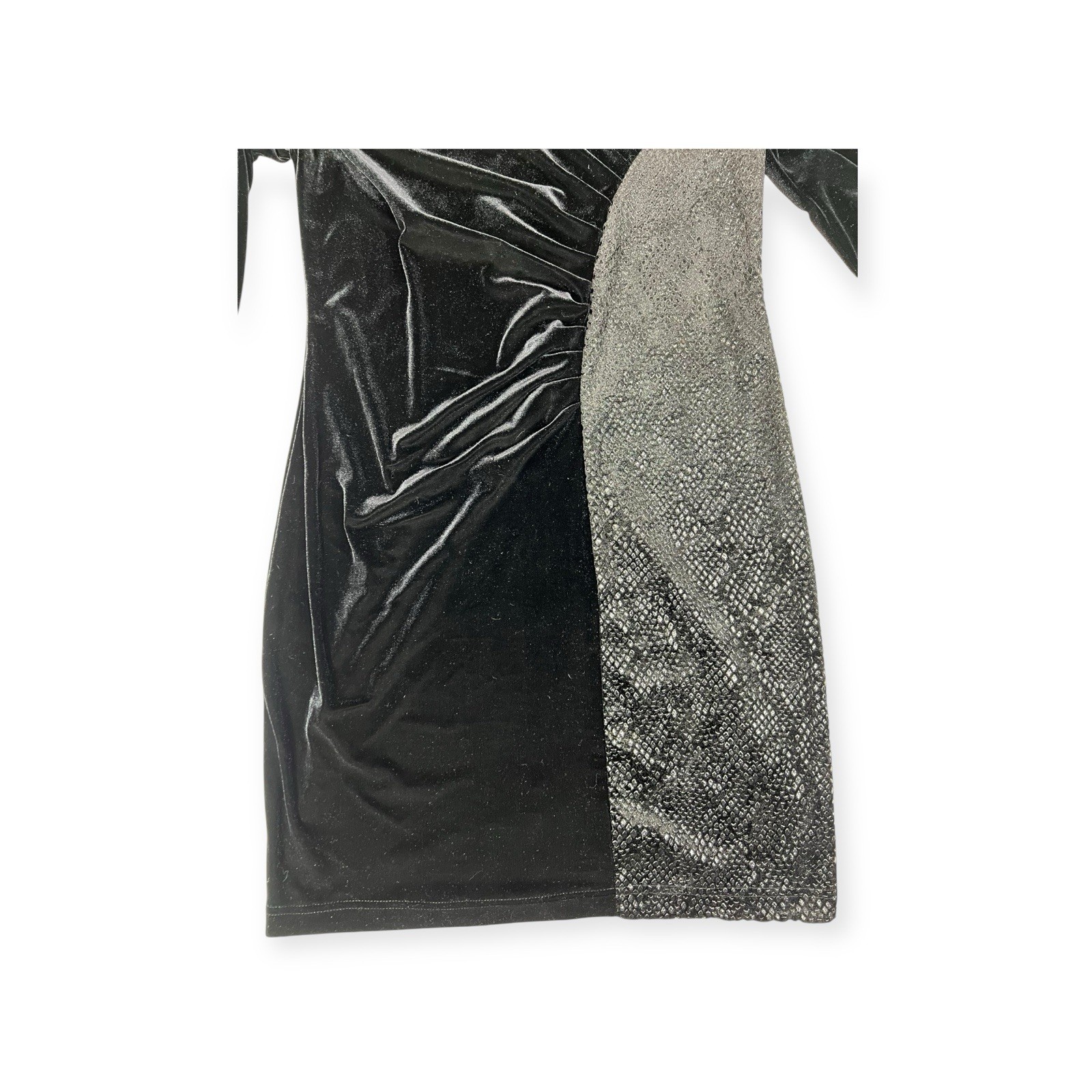 VTG 1980s VELVET LIZARD SNAKESKIN CLUB DRESS RAVE RIBKOFF NEW WAVE GOTH SEXY 10