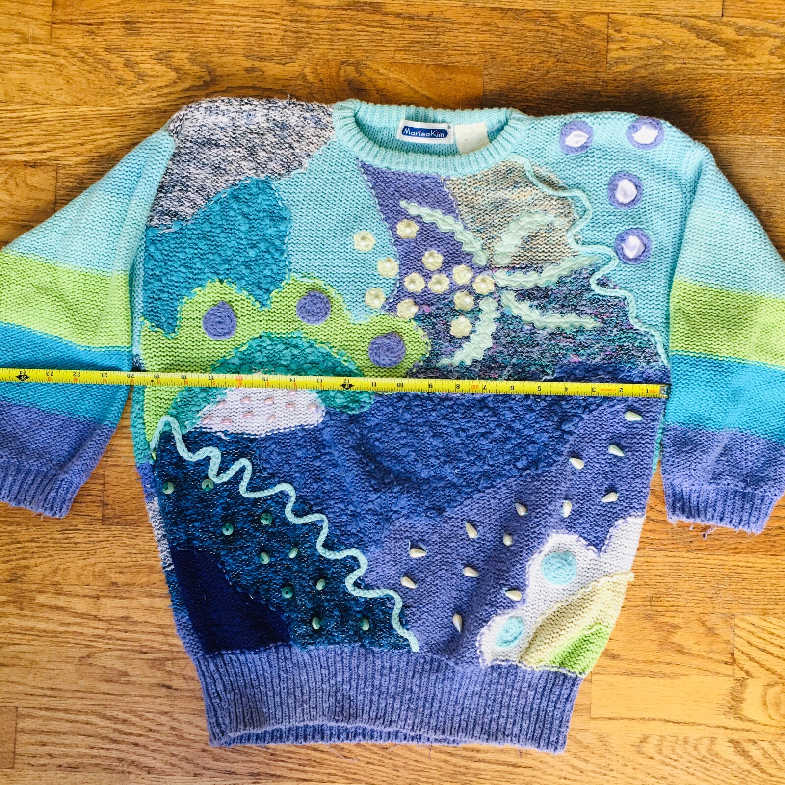 Mariea Kim Vintage Wool Blend Ocean Seashell Sweater Size MEDIUM