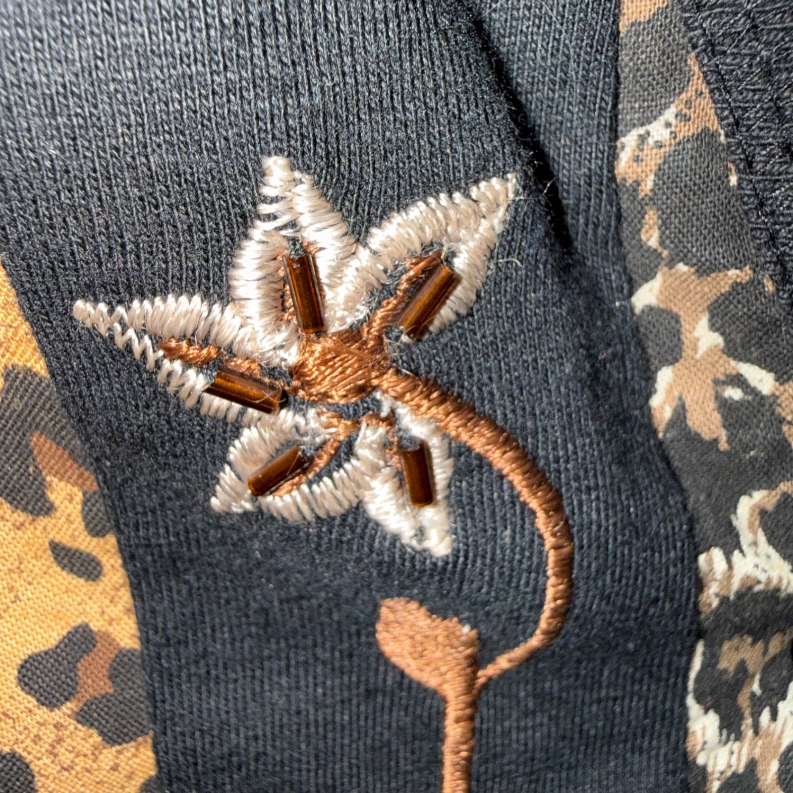 Vintage Victoria Jones Mixed Animal Print Leopard Snake Embroidered Vest Size S